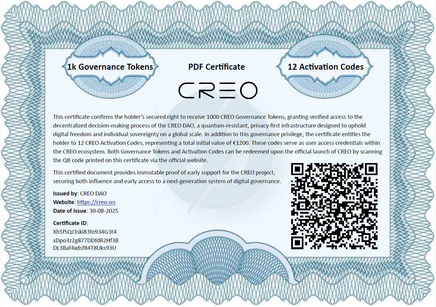 CREO Certificate